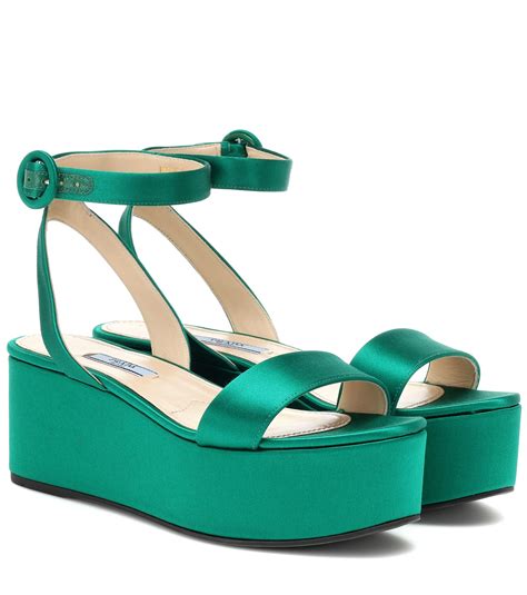 prada satin green sandal|Prada sandals for sale.